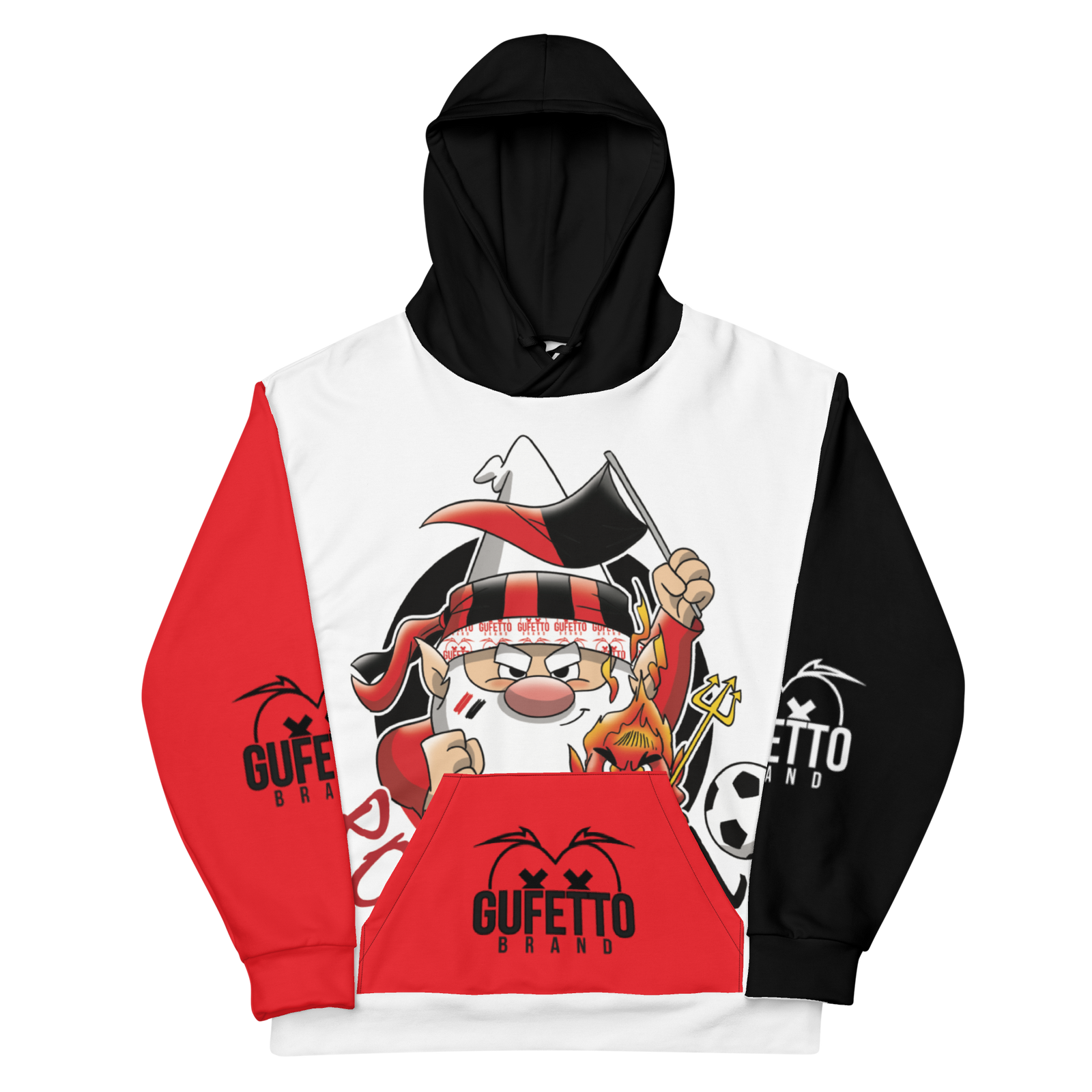 Felpa con cappuccio Uomo/Donna ROSSO NEROLO - Gufetto Brand 