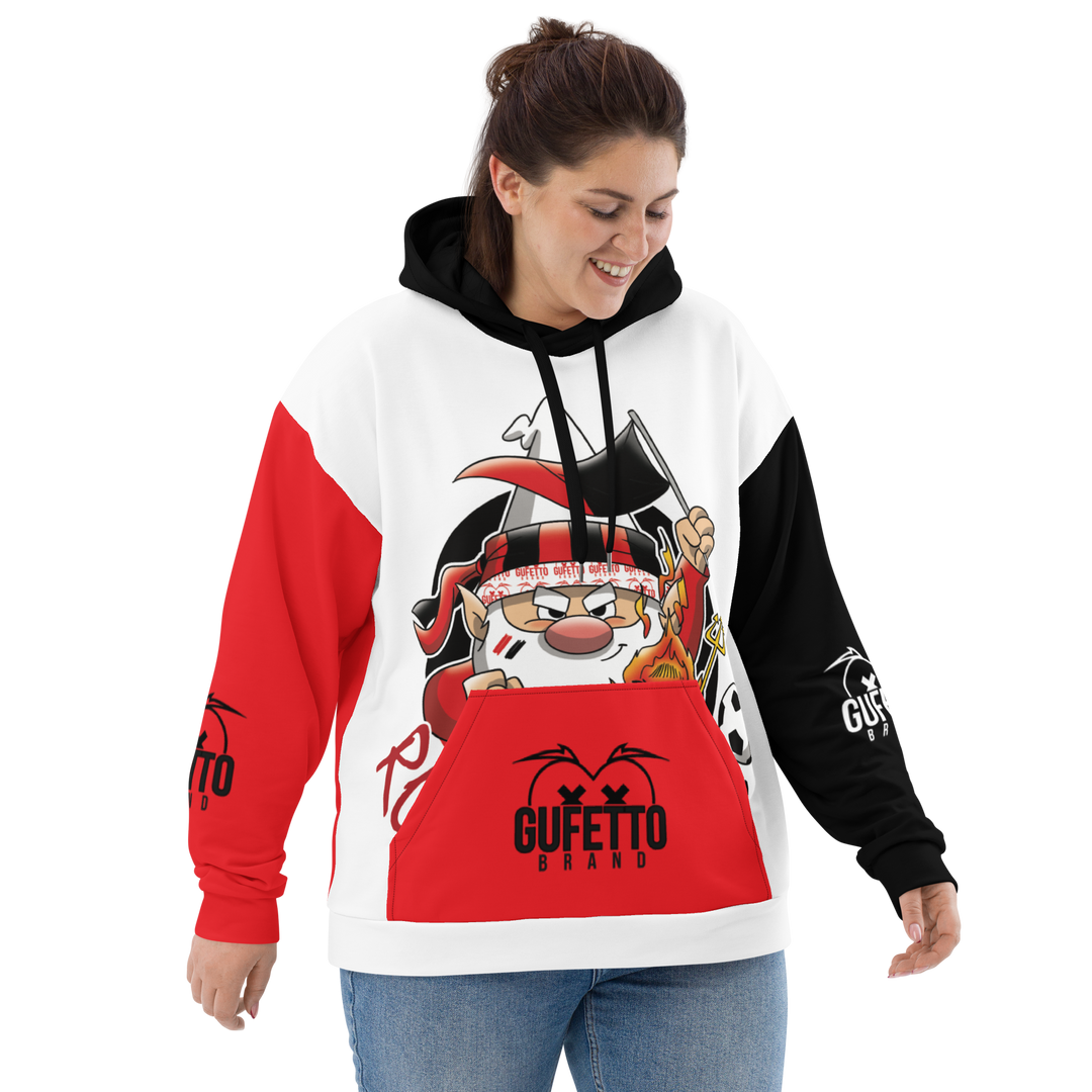 Felpa con cappuccio Uomo/Donna ROSSO NEROLO - Gufetto Brand 
