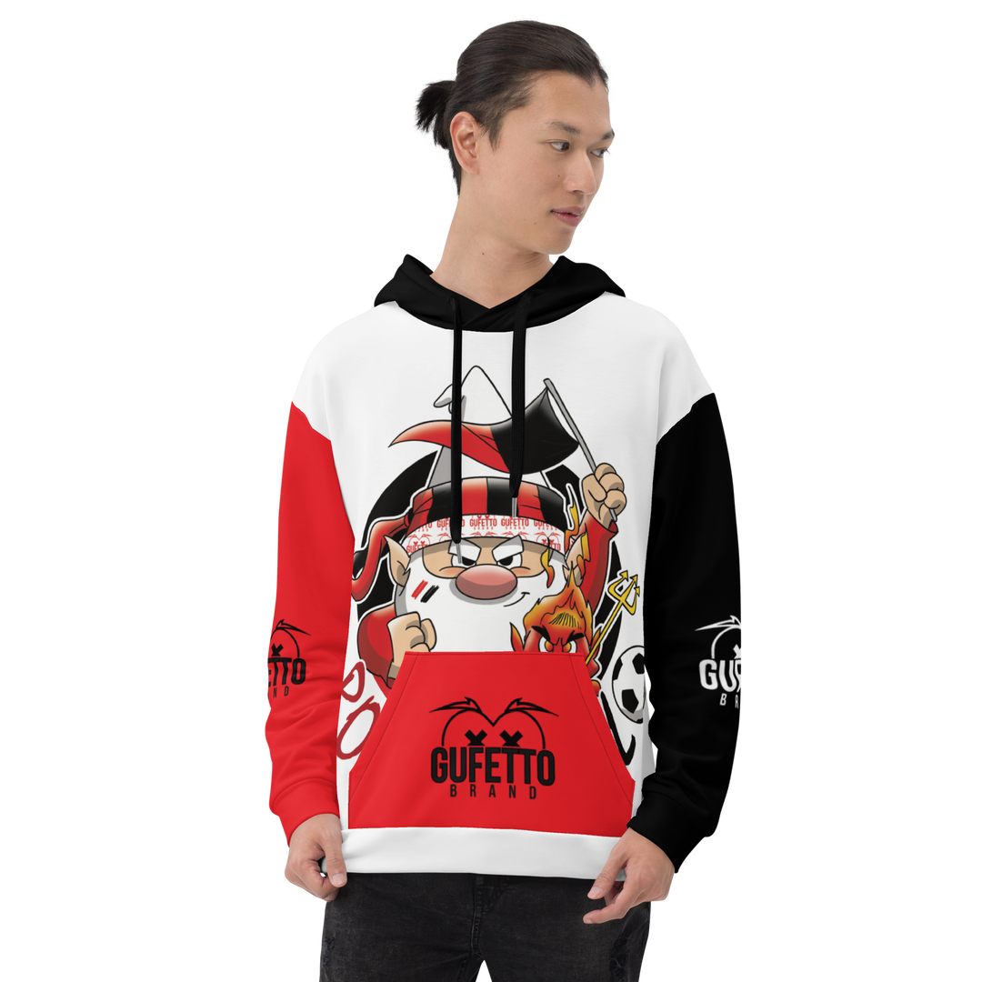 Felpa con cappuccio Uomo/Donna ROSSO NEROLO - Gufetto Brand 
