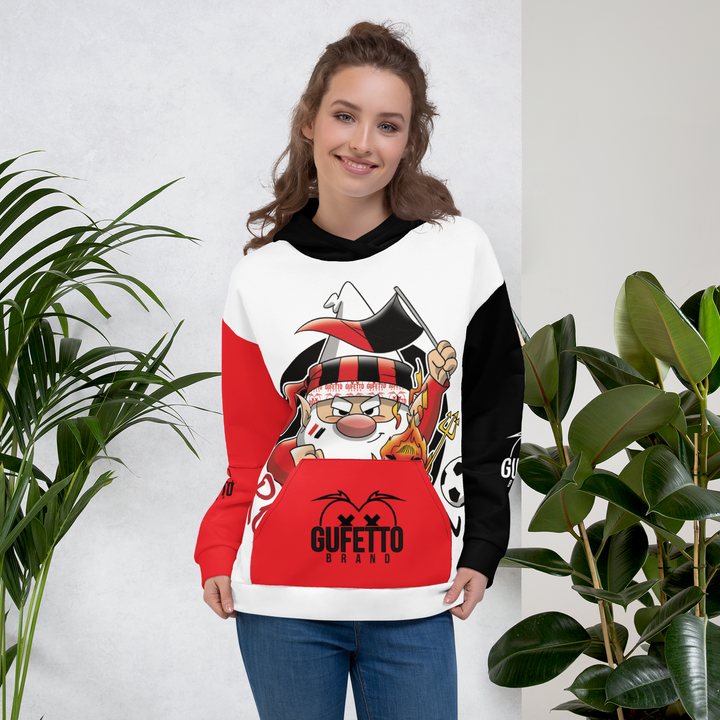 Felpa con cappuccio Uomo/Donna ROSSO NEROLO - Gufetto Brand 