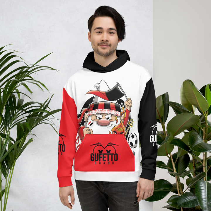 Felpa con cappuccio Uomo/Donna ROSSO NEROLO - Gufetto Brand 