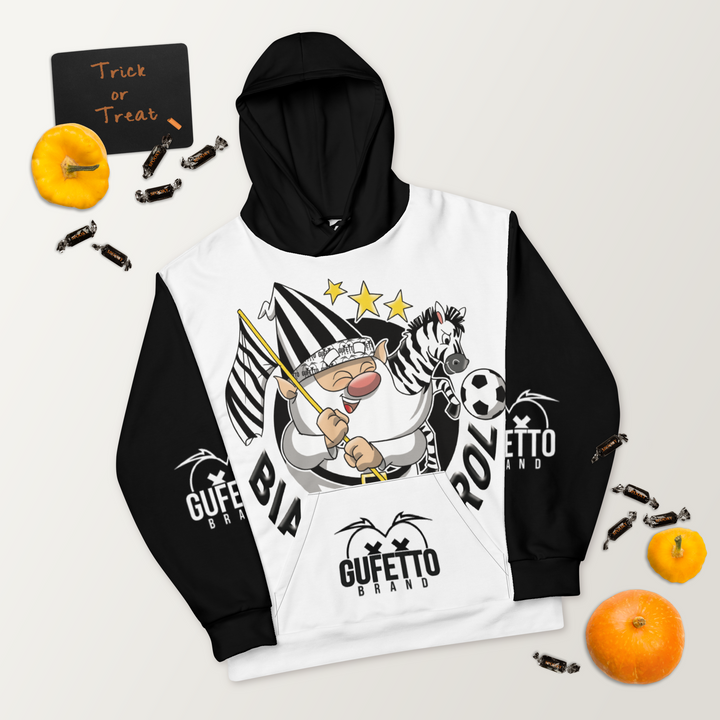 Felpa con cappuccio Uomo/Donna BIANCO NEROLO - Gufetto Brand 