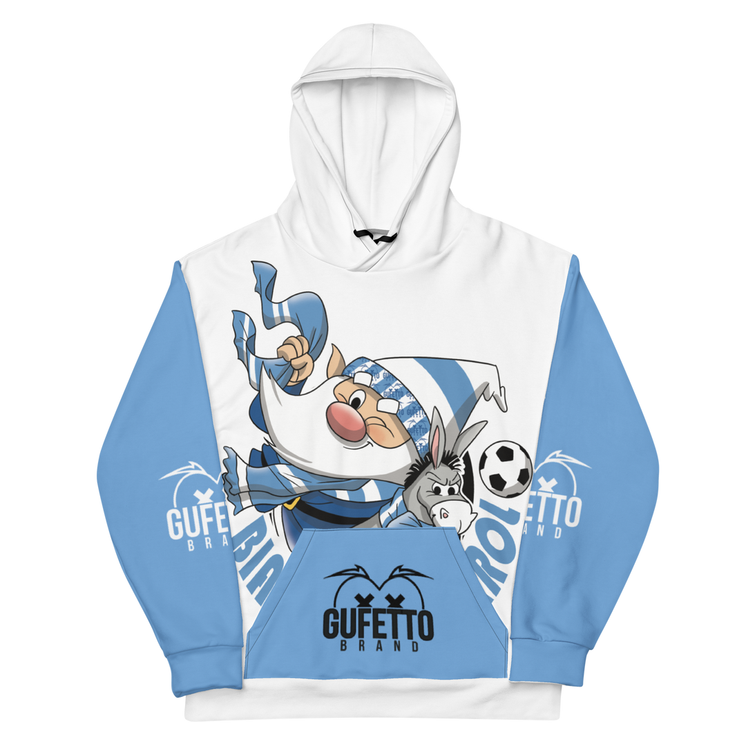 Felpa con cappuccio Uomo/Donna BIANCO AZZURROLO - Gufetto Brand 