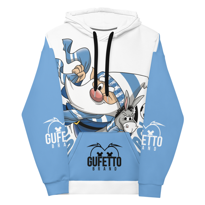 Felpa con cappuccio Uomo/Donna BIANCO AZZURROLO - Gufetto Brand 