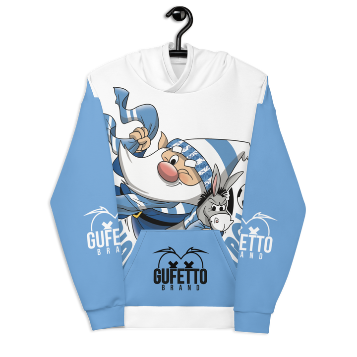 Felpa con cappuccio Uomo/Donna BIANCO AZZURROLO - Gufetto Brand 