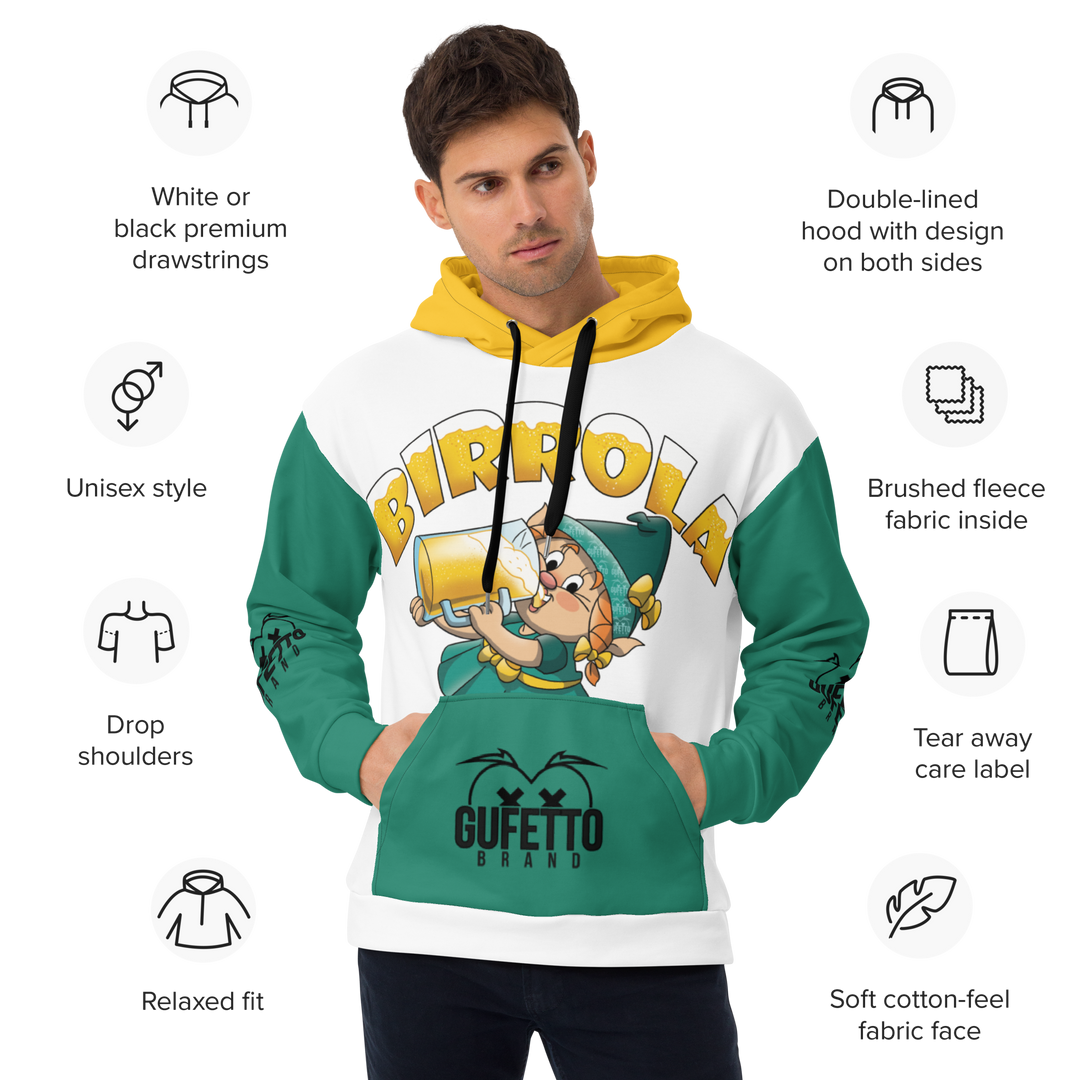Felpa con cappuccio Uomo/Donna BIRROLA - Gufetto Brand 
