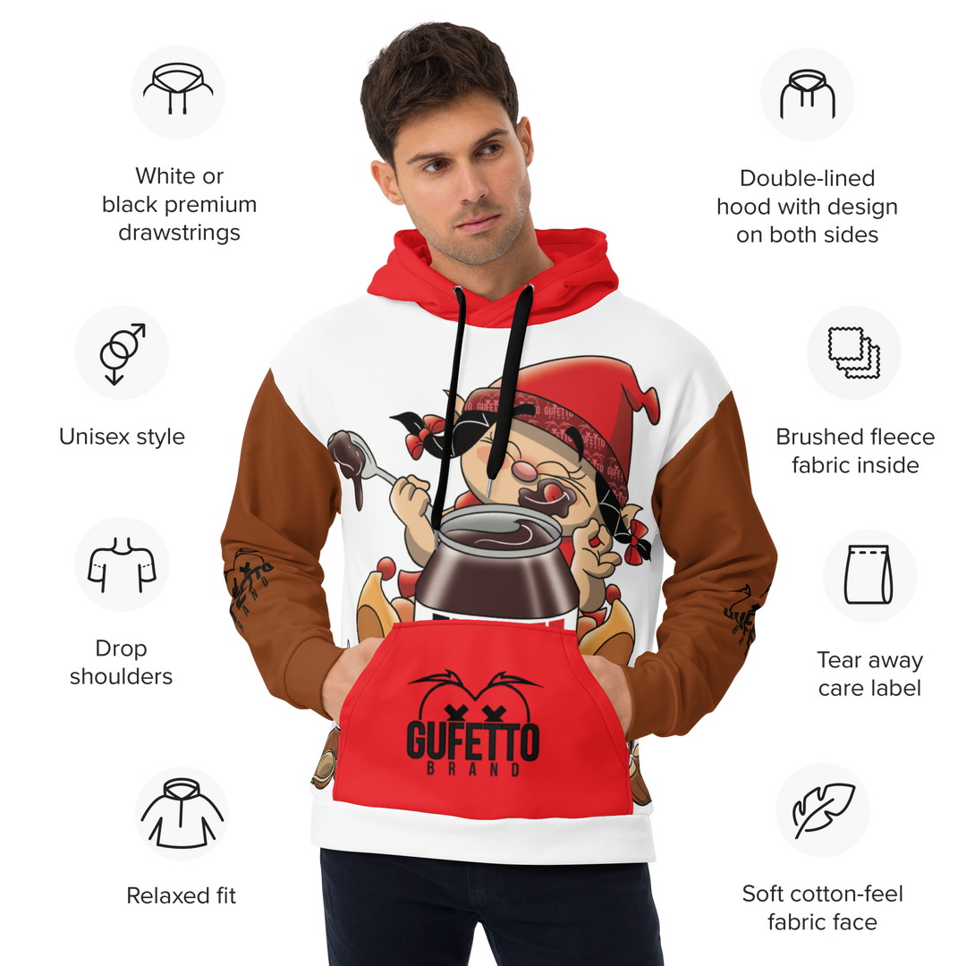 Felpa con cappuccio Uomo/Donna NUTELLOLA - Gufetto Brand 