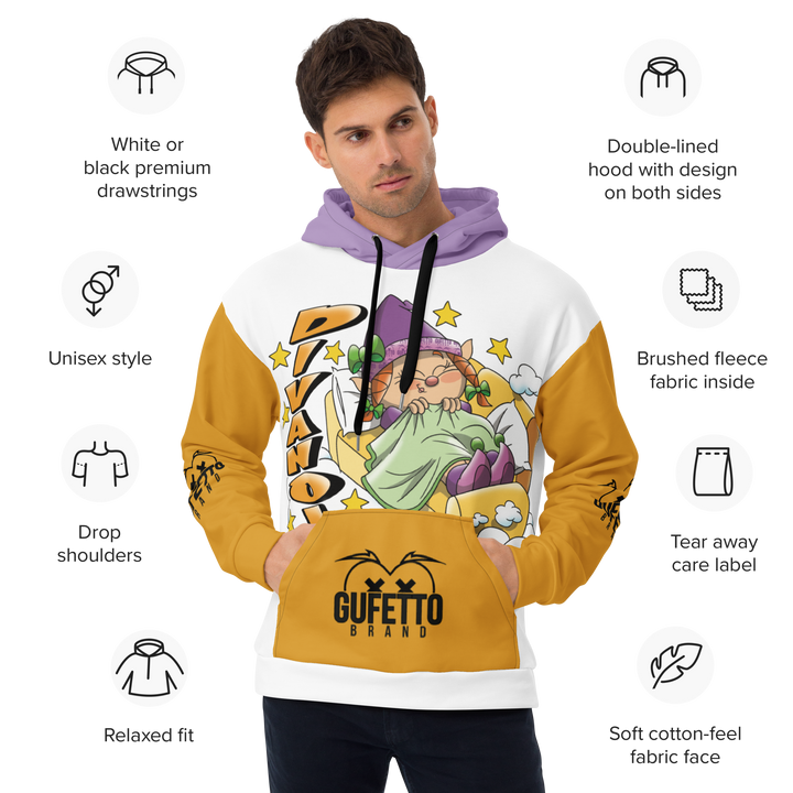 Felpa con cappuccio Uomo/Donna DIVANOLA - Gufetto Brand 