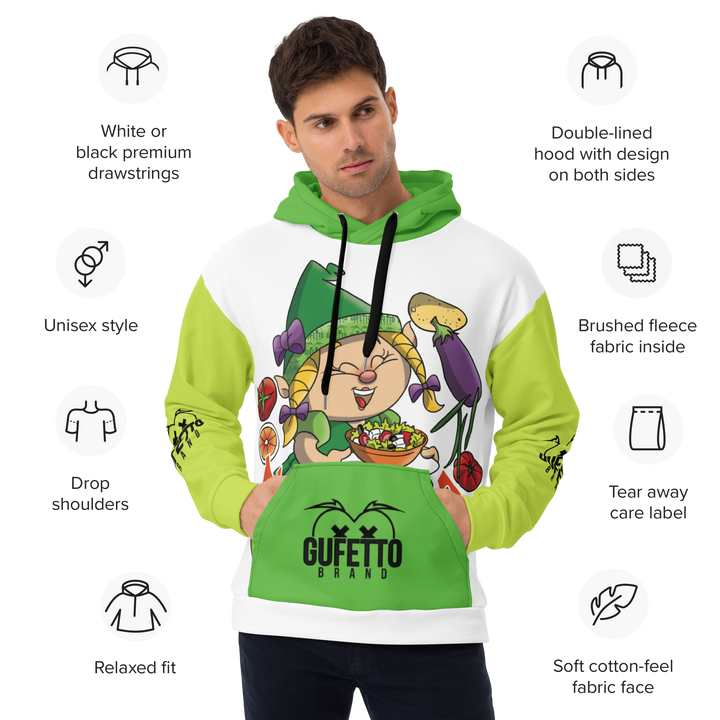 Felpa con cappuccio Uomo/Donna VEGANOLA - Gufetto Brand 