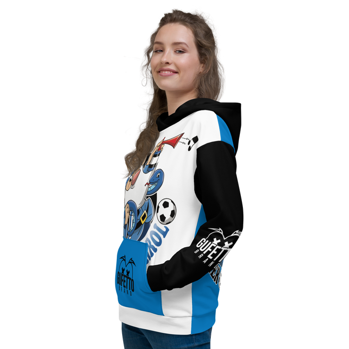 Felpa con cappuccio Uomo/Donna NERO AZZURROLO - Gufetto Brand 