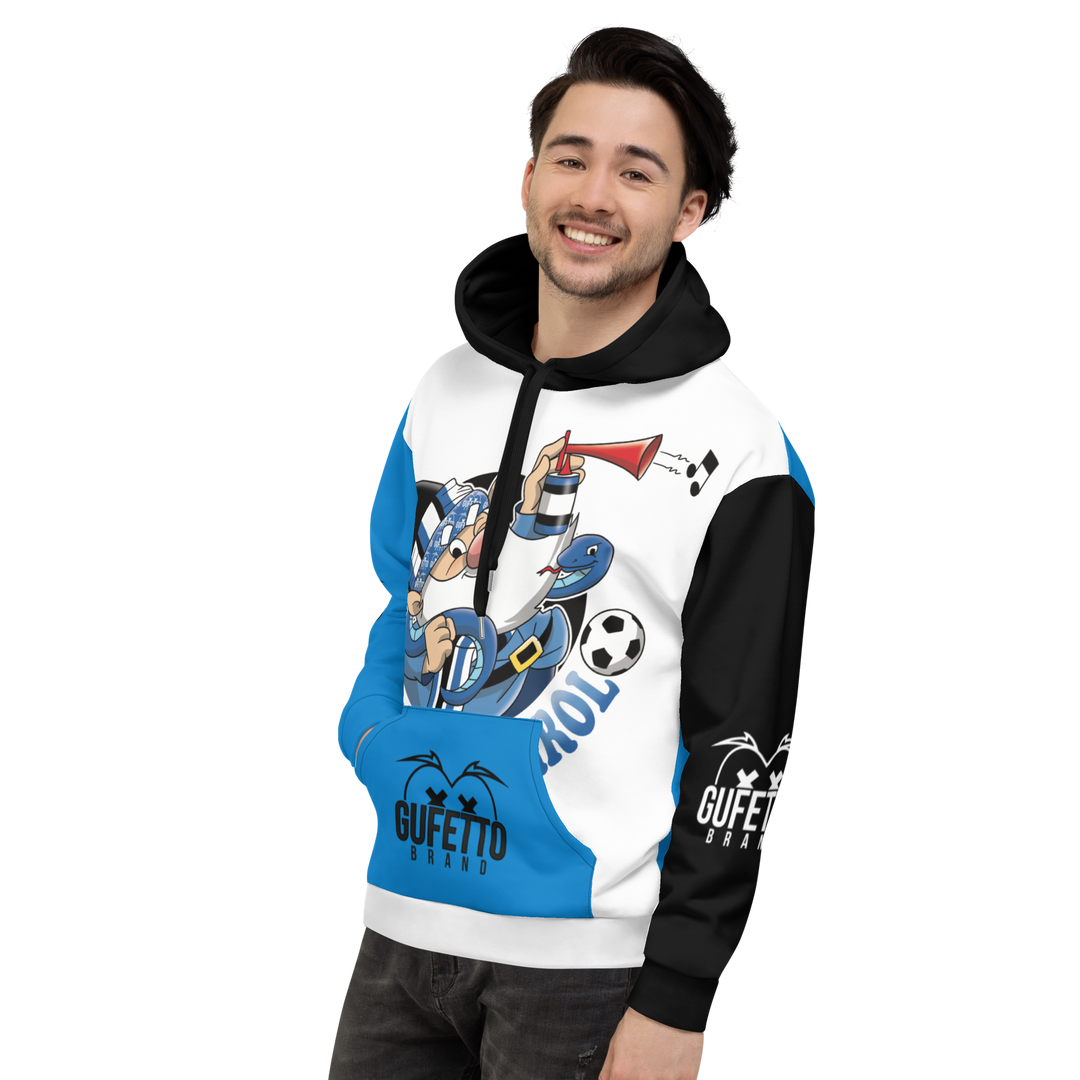 Felpa con cappuccio Uomo/Donna NERO AZZURROLO - Gufetto Brand 
