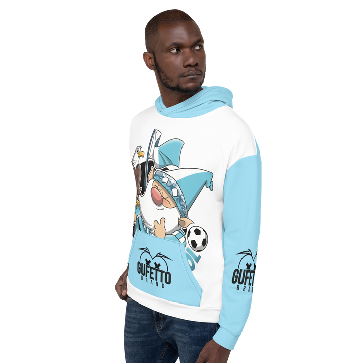 Felpa con cappuccio Uomo/Donna BIANCO CELESTOLO - Gufetto Brand 