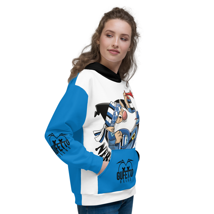 Felpa con cappuccio Uomo/Donna NERO AZZURROLO - Gufetto Brand 