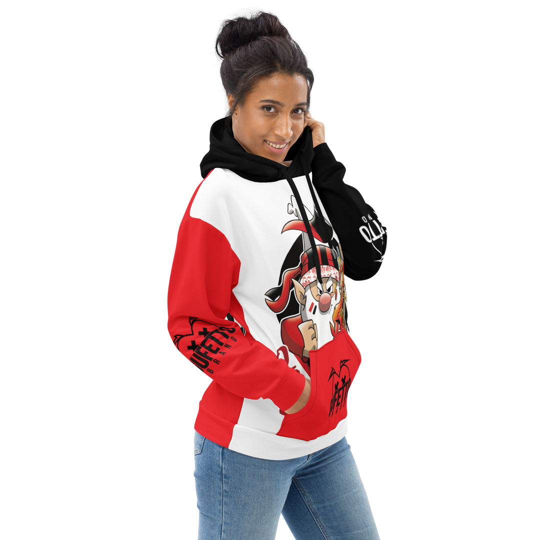 Felpa con cappuccio Uomo/Donna ROSSO NEROLO - Gufetto Brand 