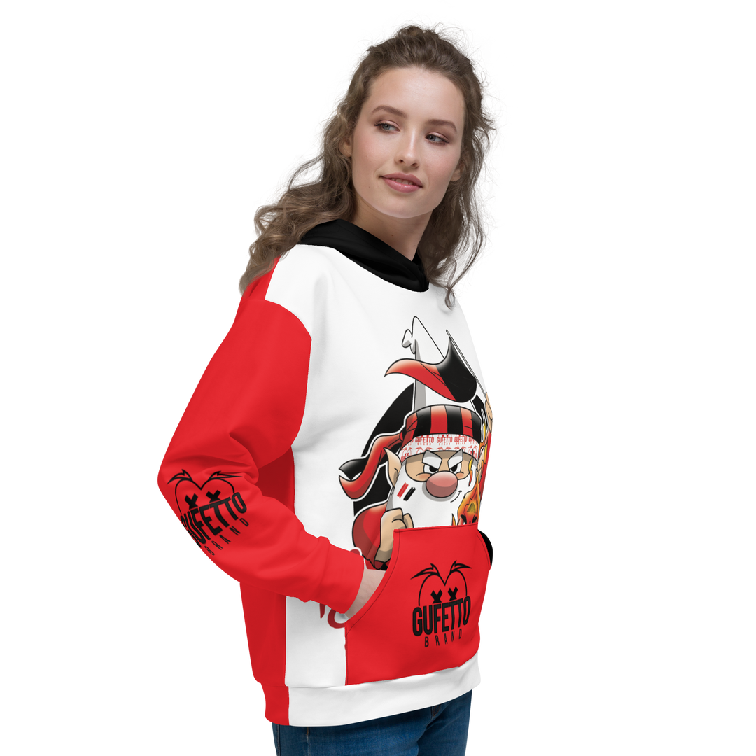 Felpa con cappuccio Uomo/Donna ROSSO NEROLO - Gufetto Brand 