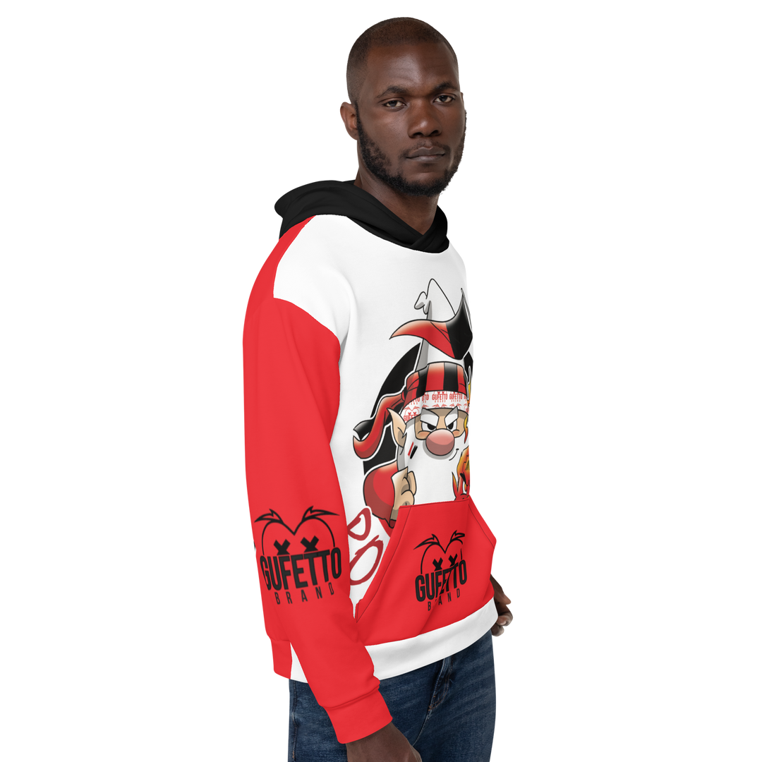 Felpa con cappuccio Uomo/Donna ROSSO NEROLO - Gufetto Brand 