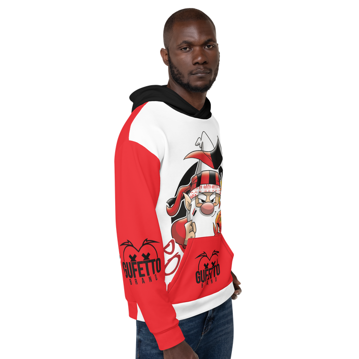 Felpa con cappuccio Uomo/Donna ROSSO NEROLO - Gufetto Brand 