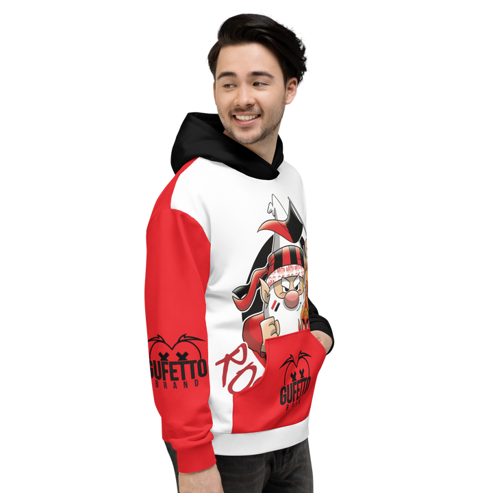 Felpa con cappuccio Uomo/Donna ROSSO NEROLO - Gufetto Brand 