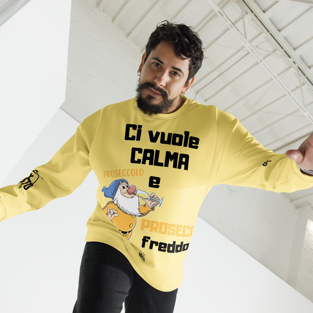 Felpa unisex Uomo/Donna PROSECCO FREDDO - Gufetto Brand 