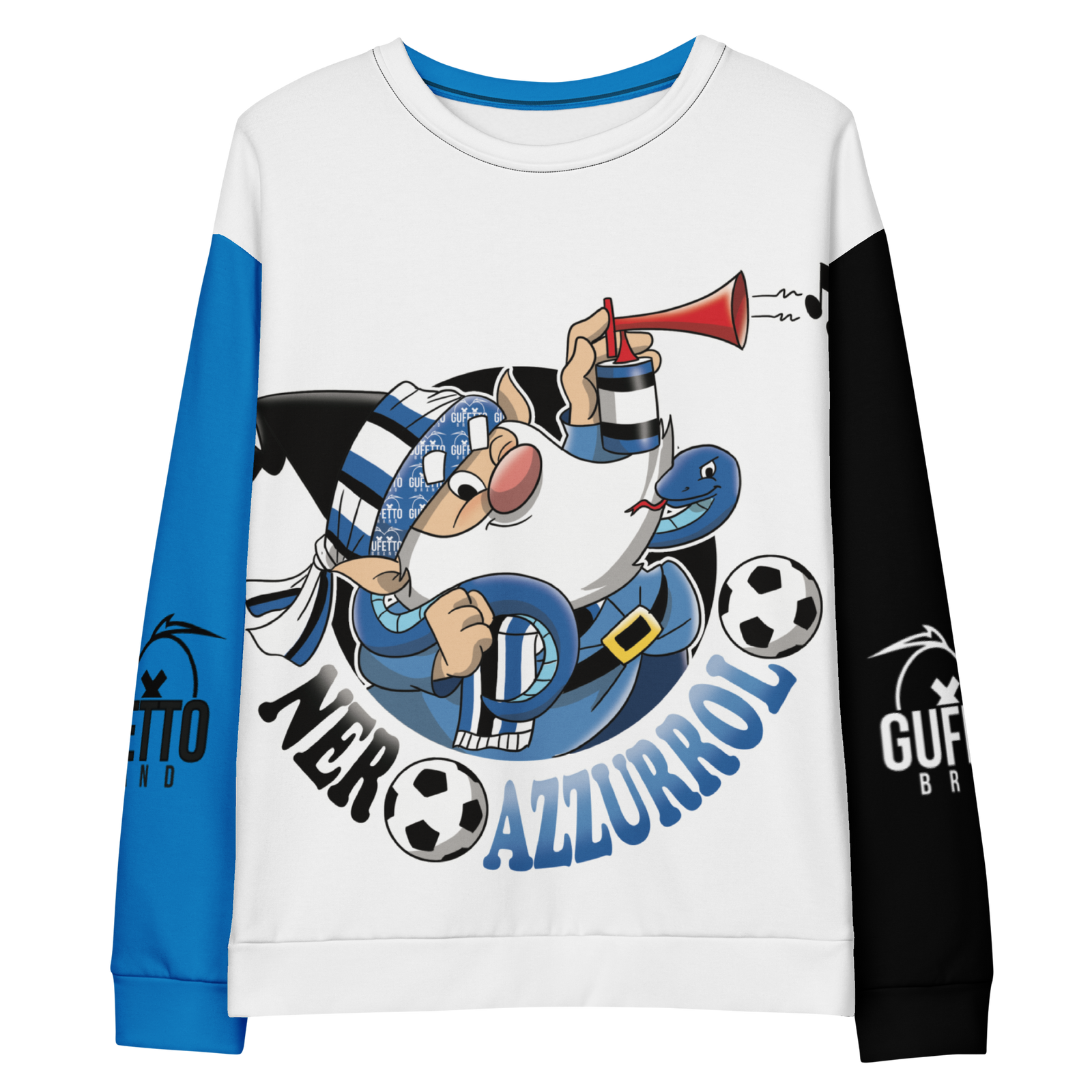 Felpa unisex Uomo/Donna NEROAZZURROLO - Gufetto Brand 
