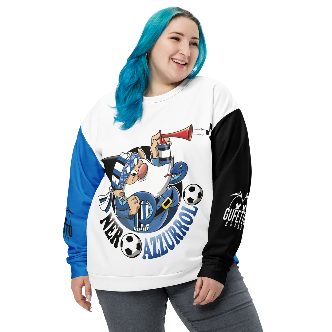 Felpa unisex Uomo/Donna NEROAZZURROLO - Gufetto Brand 
