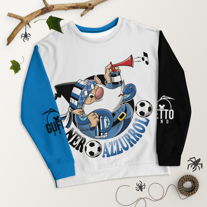 Felpa unisex Uomo/Donna NEROAZZURROLO - Gufetto Brand 