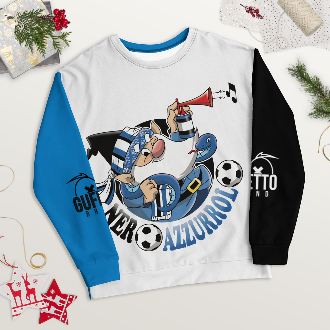 Felpa unisex Uomo/Donna NEROAZZURROLO - Gufetto Brand 