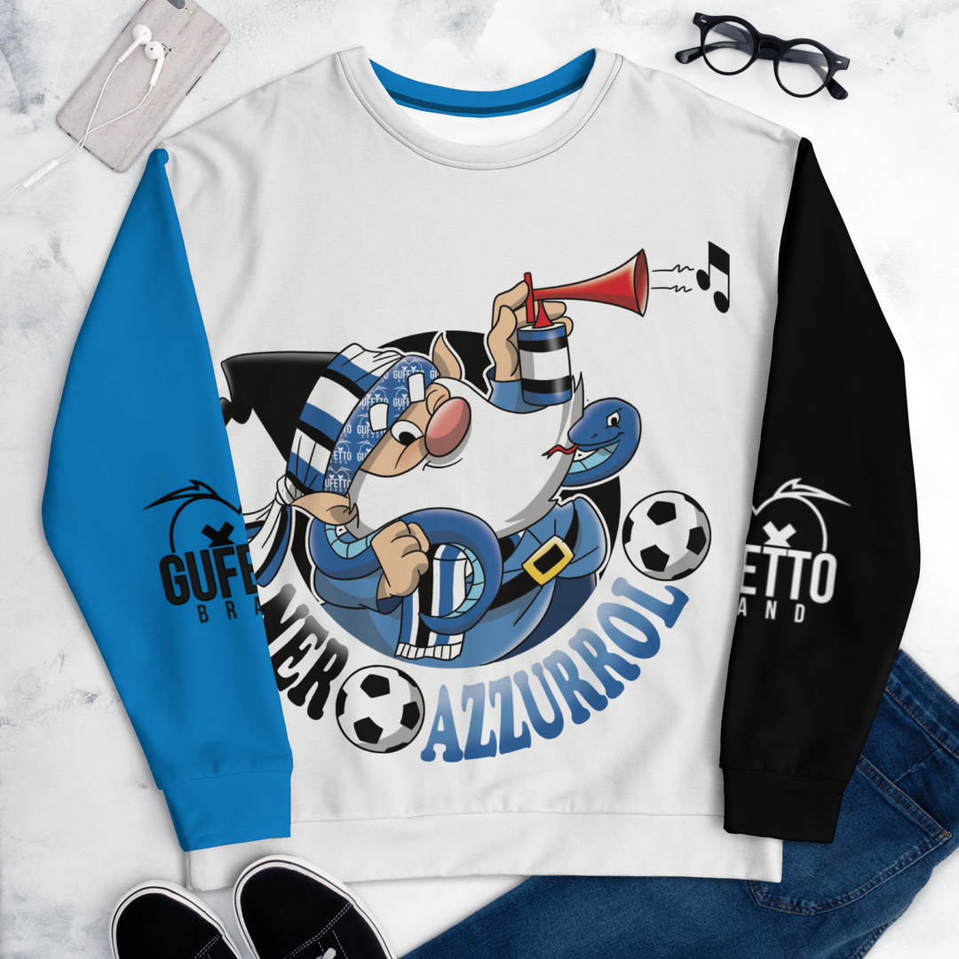 Felpa unisex Uomo/Donna NEROAZZURROLO - Gufetto Brand 