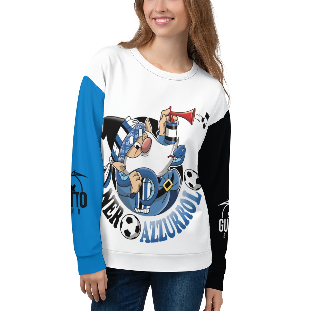 Felpa unisex Uomo/Donna NEROAZZURROLO - Gufetto Brand 