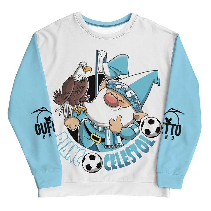 Felpa unisex Uomo/Donna BIANCO CELESTOLO - Gufetto Brand 