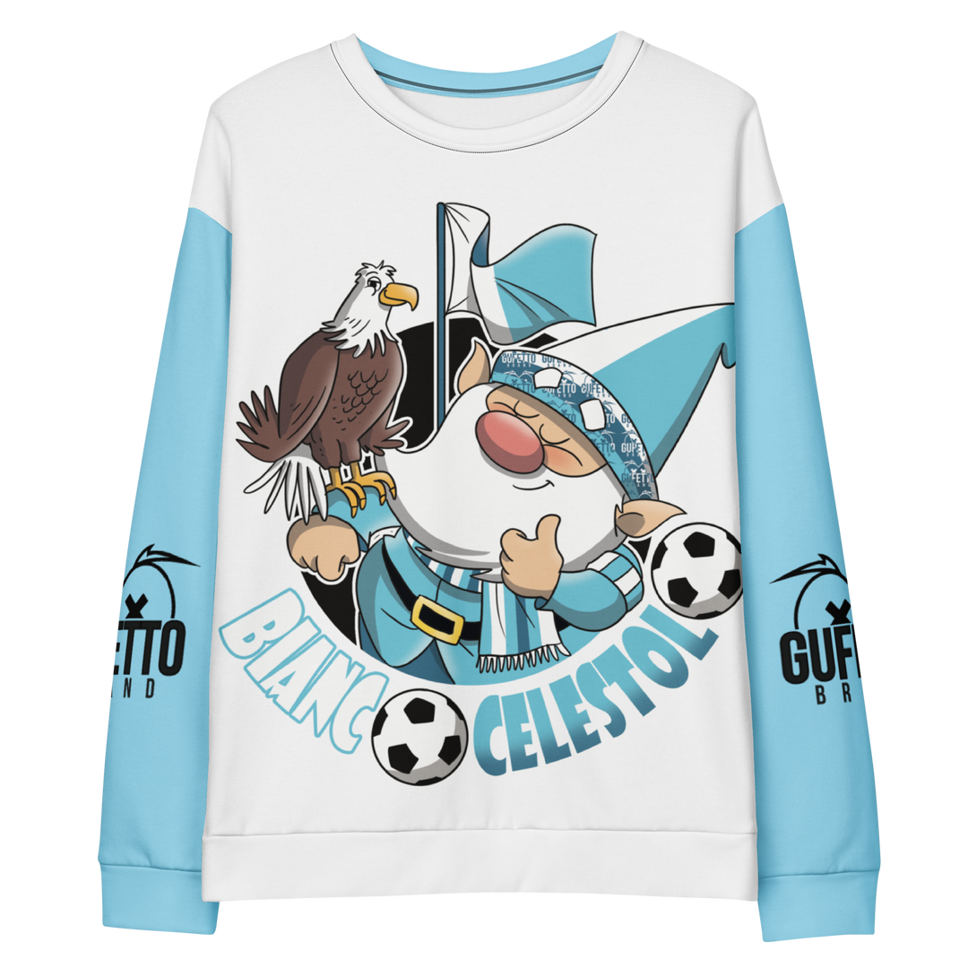 Felpa unisex Uomo/Donna BIANCO CELESTOLO - Gufetto Brand 