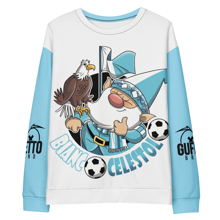 Felpa unisex Uomo/Donna BIANCO CELESTOLO - Gufetto Brand 