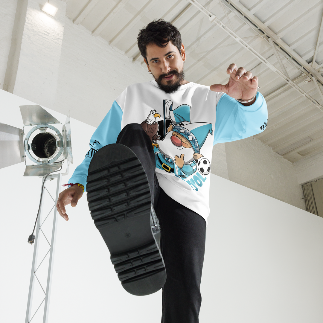 Felpa unisex Uomo/Donna BIANCO CELESTOLO - Gufetto Brand 