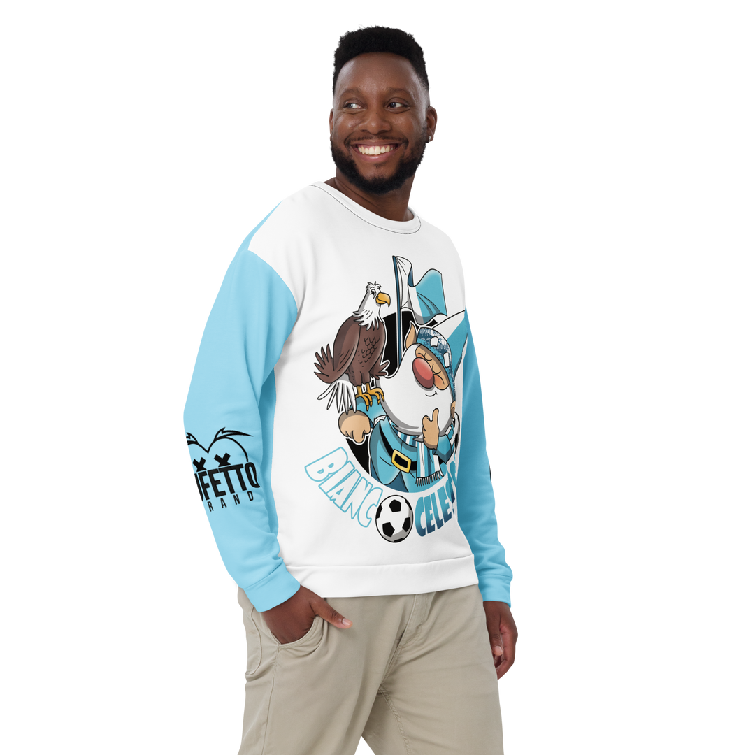 Felpa unisex Uomo/Donna BIANCO CELESTOLO - Gufetto Brand 