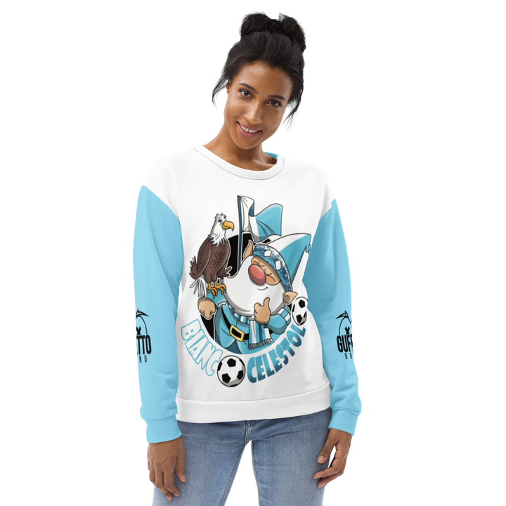 Felpa unisex Uomo/Donna BIANCO CELESTOLO - Gufetto Brand 