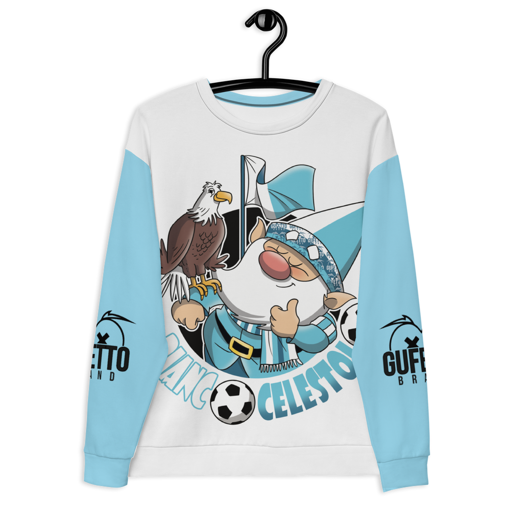 Felpa unisex Uomo/Donna BIANCO CELESTOLO - Gufetto Brand 