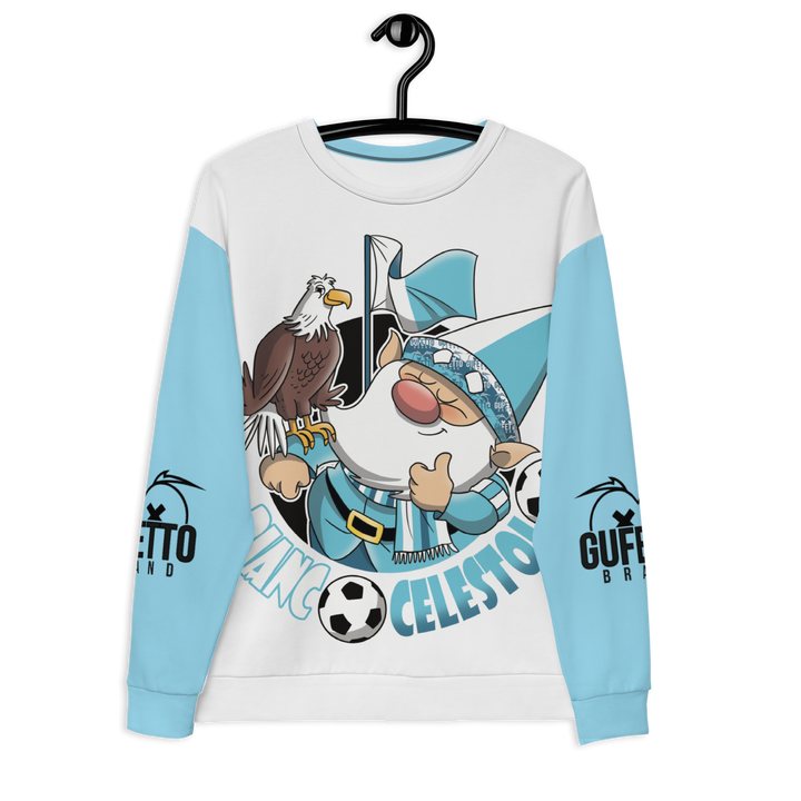 Felpa unisex Uomo/Donna BIANCO CELESTOLO - Gufetto Brand 