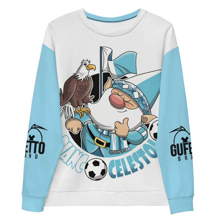 Felpa unisex Uomo/Donna BIANCO CELESTOLO - Gufetto Brand 