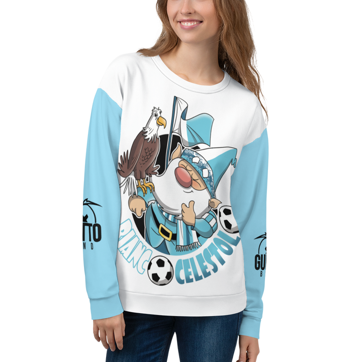 Felpa unisex Uomo/Donna BIANCO CELESTOLO - Gufetto Brand 