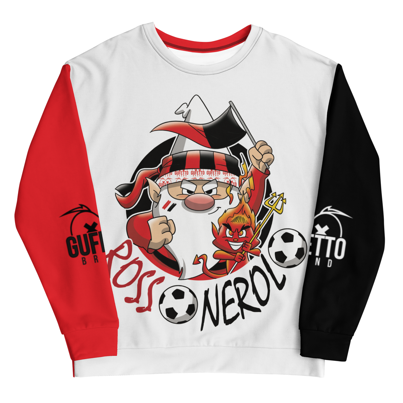 Felpa unisex Uomo/Donna ROSSO NEROLO - Gufetto Brand 
