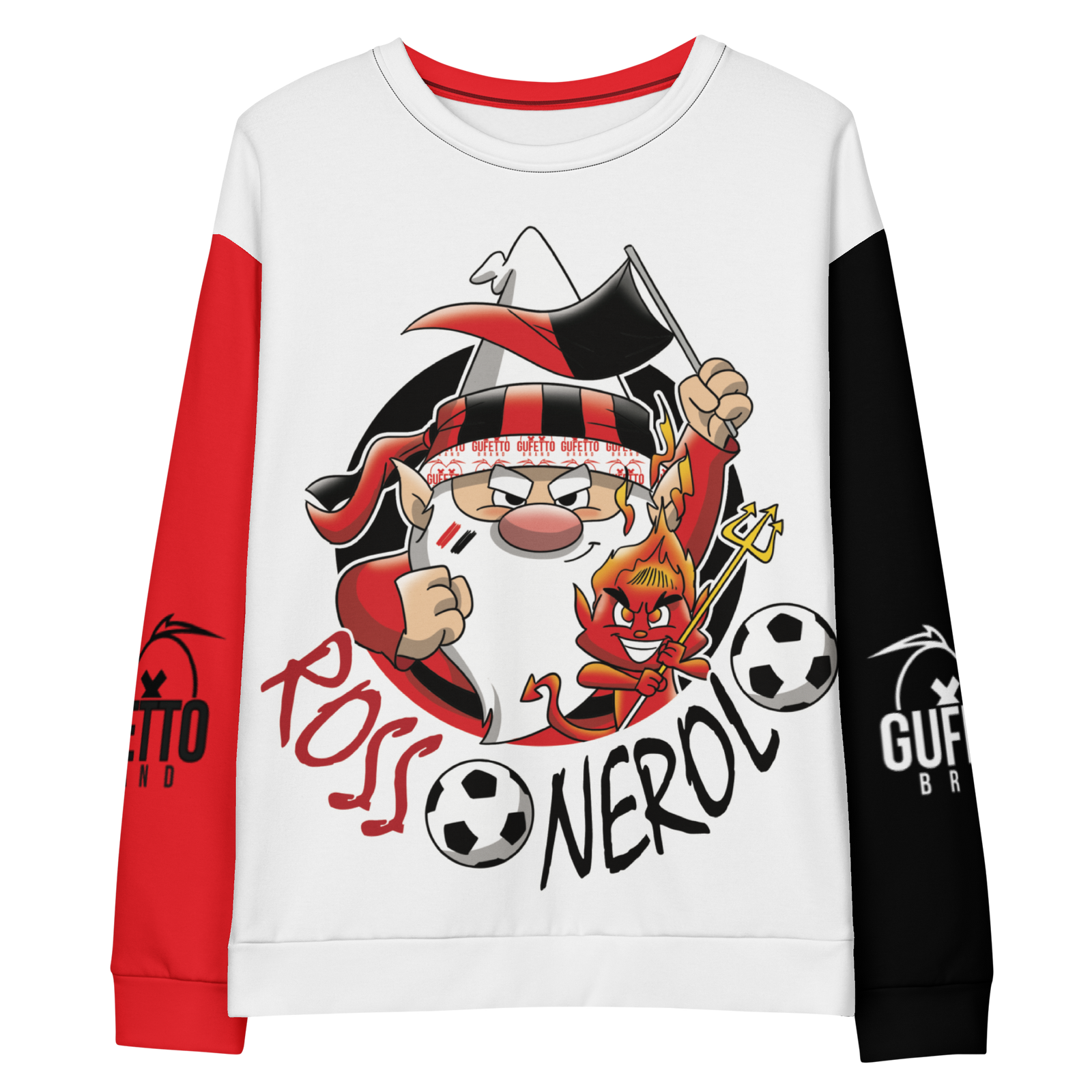 Felpa unisex Uomo/Donna ROSSO NEROLO - Gufetto Brand 