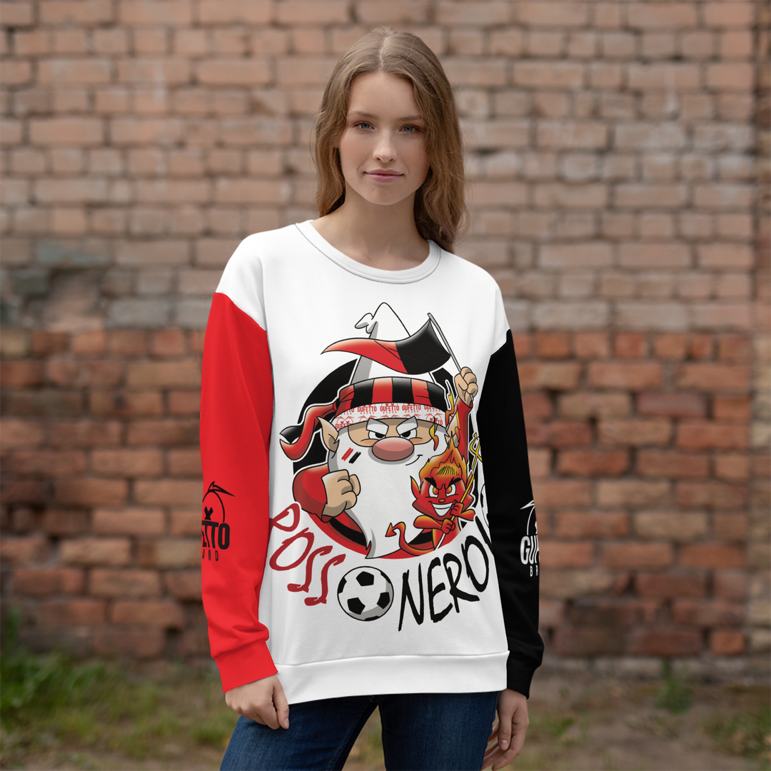 Felpa unisex Uomo/Donna ROSSO NEROLO - Gufetto Brand 