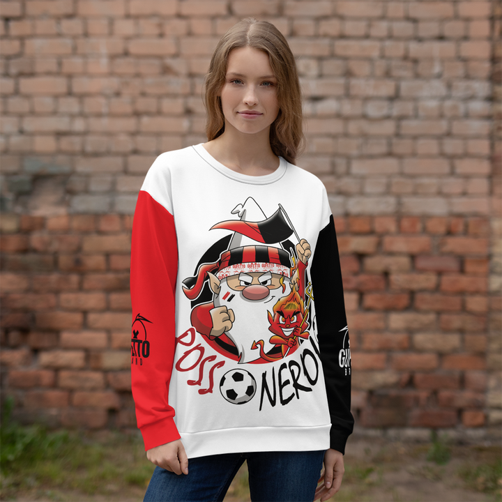 Felpa unisex Uomo/Donna ROSSO NEROLO - Gufetto Brand 