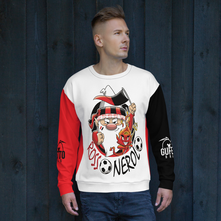 Felpa unisex Uomo/Donna ROSSO NEROLO - Gufetto Brand 