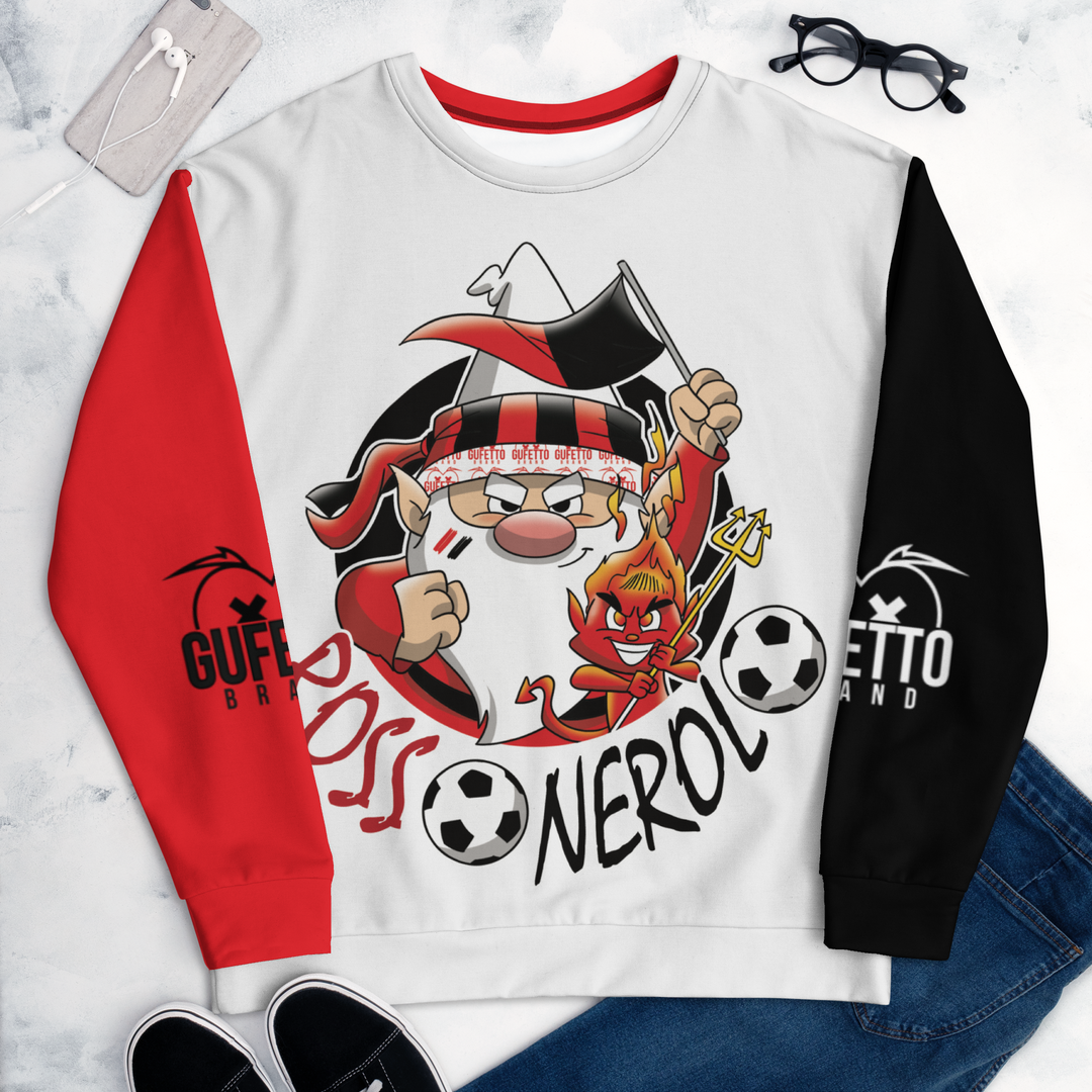 Felpa unisex Uomo/Donna ROSSO NEROLO - Gufetto Brand 