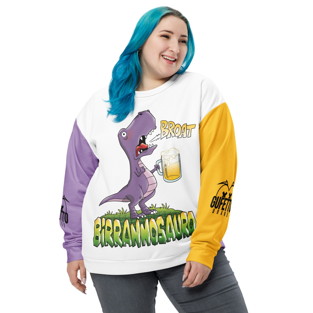 Felpa unisex Uomo/Donna BIRRANNOSAURO - Gufetto Brand 
