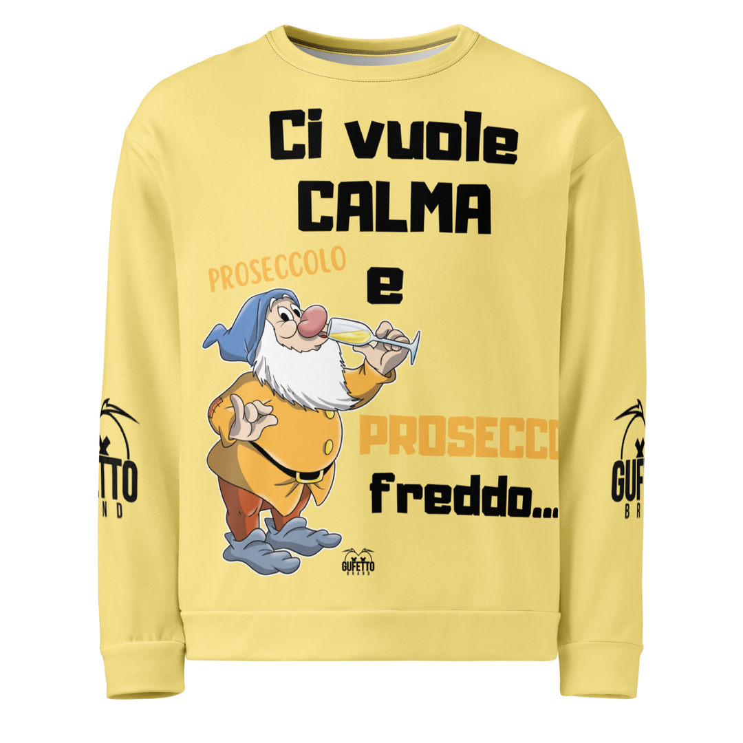 Felpa unisex Uomo/Donna PROSECCO FREDDO - Gufetto Brand 