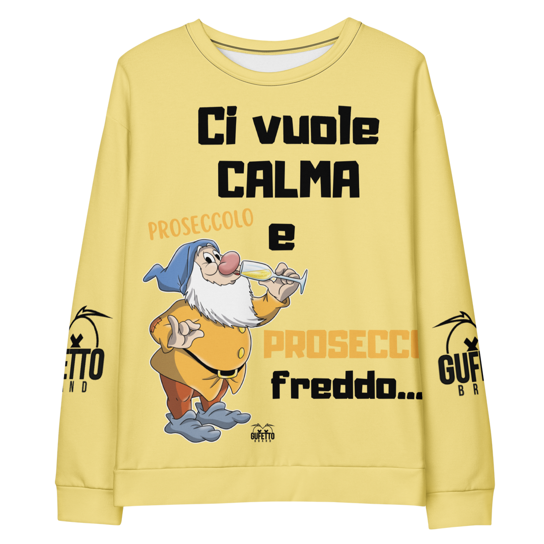 Felpa unisex Uomo/Donna PROSECCO FREDDO - Gufetto Brand 