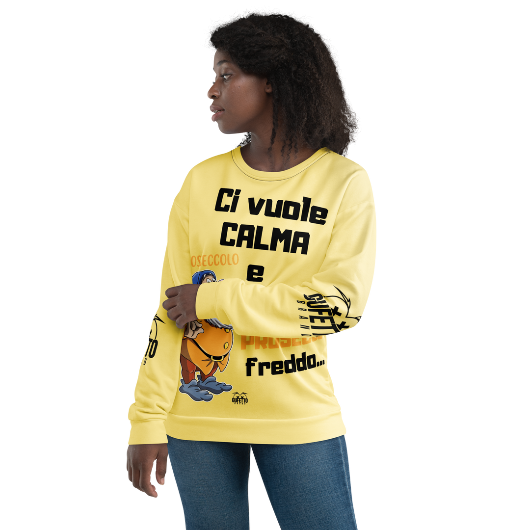 Felpa unisex Uomo/Donna PROSECCO FREDDO - Gufetto Brand 