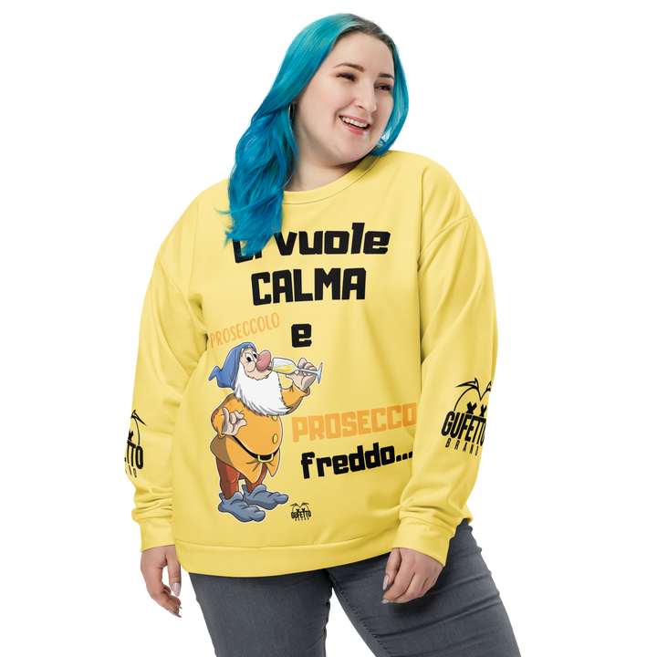 Felpa unisex Uomo/Donna PROSECCO FREDDO - Gufetto Brand 
